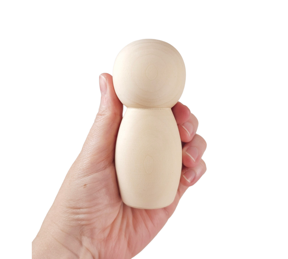 Wooden Peg Dolls - Kokeshi Shape - Japanese Inspired  Playspire LLC