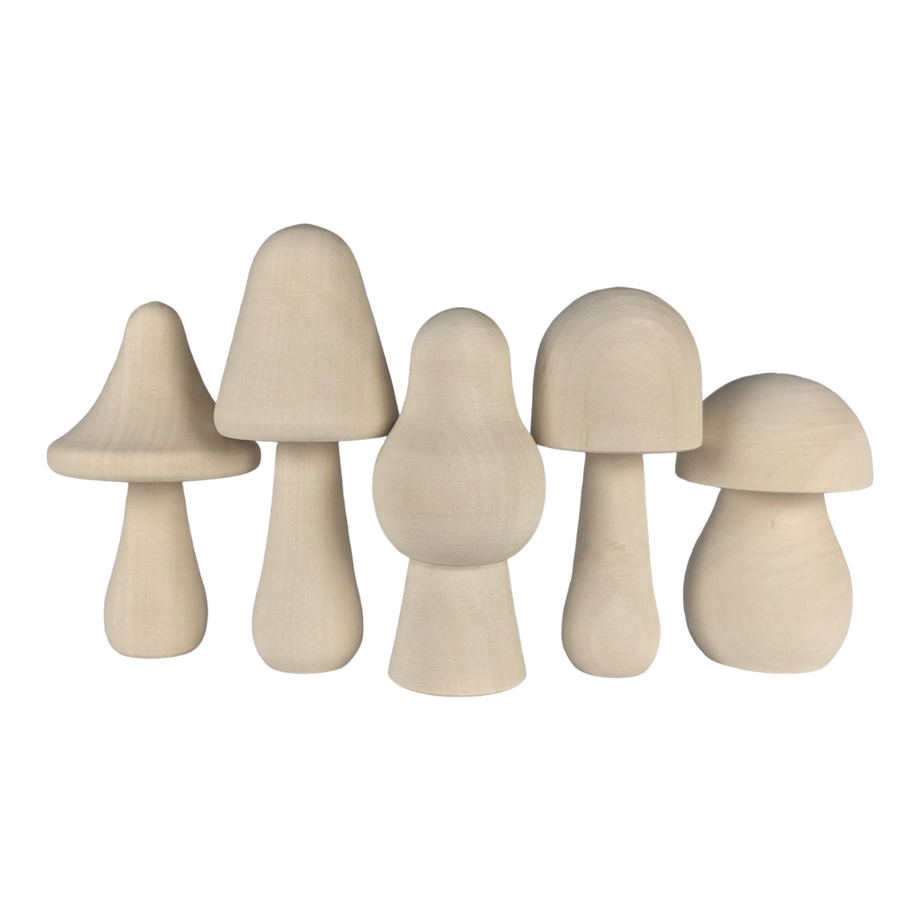 Wooden Mushrooms, Unfinished for Crafts, Decor Projects & DIY Toys –  Playspire LLC