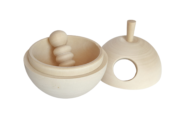 Apple with Worm Wooden  Toy
